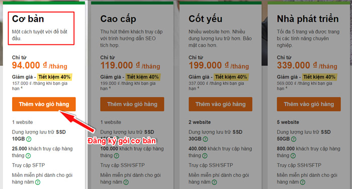 hướng dẫn đăng ký GoDaddy WordPress Hosting