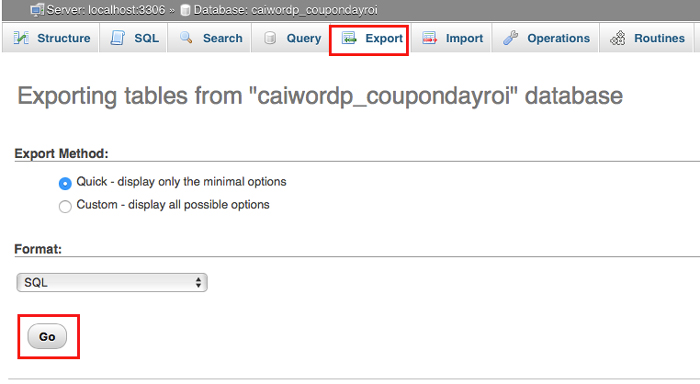 export dữ liệu wordpress
