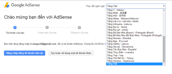 hướng dẫn đăng ký tài khoản google adsense