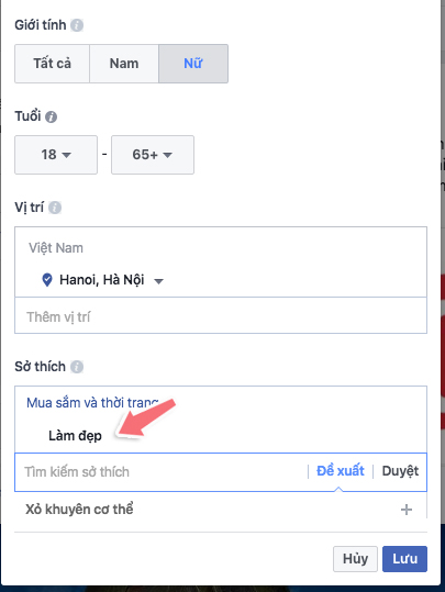 nhắm mục tiêu quảng cáo trên facebook