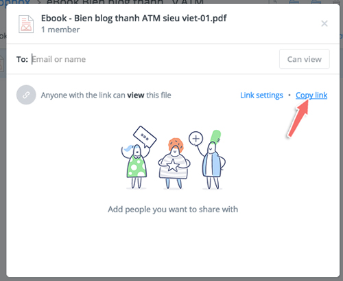 tạo link download trực tiếp trên dropbox