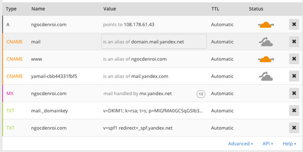 cấu hình DNS hoàn chỉnh trên cloudflare