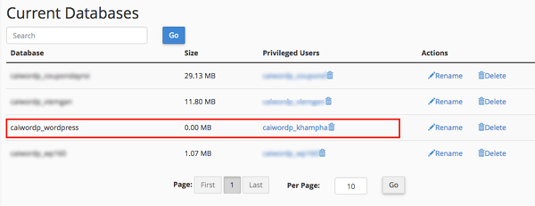 Làm thế nào để tạo Database trên host dùng cPanel? 9 cách tạo database tren cpanel