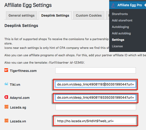 cach cai dat deeplink cho plugin affiliate egg