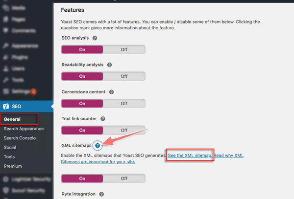 cách lấy sitmap từ plugin yoast seo