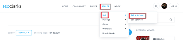 cách đăng bán dịch vụ trên Seoclerks