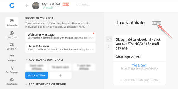 tạo chatbot funnel