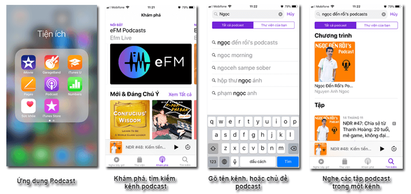 cách nghe podcast trên iphone